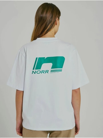 Norr T-shirt Sanda in White w. green print