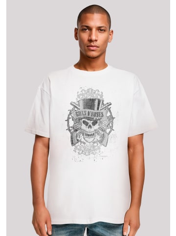 F4NT4STIC Oversize T-Shirt Guns 'N' Roses Skull and Pistols in weiß