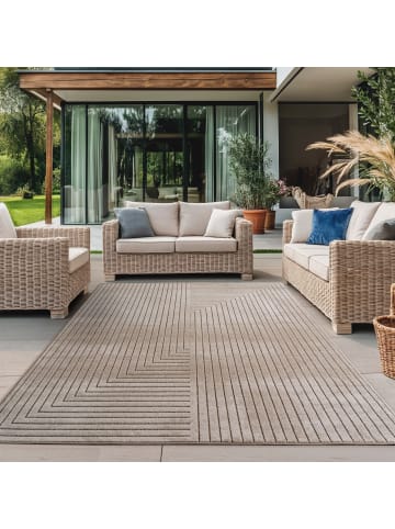 KADIMA DESIGN Teppich In-/Outdoor Kurzflor Skandinavisch Polypropylen Terrasse in Beige