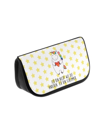 Mr. & Mrs. Panda Make-Up Tasche Einhorn Herz mit Spruch in Weiß
