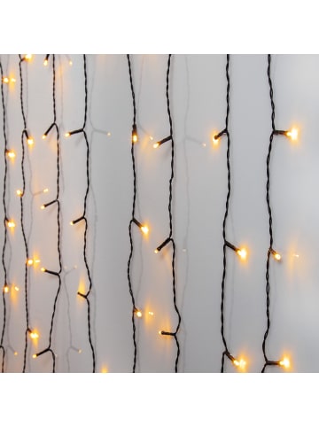 STAR Trading LED Lichtervorhang ,Golden Warm White',  120 LEDs, 1,3m in Silber