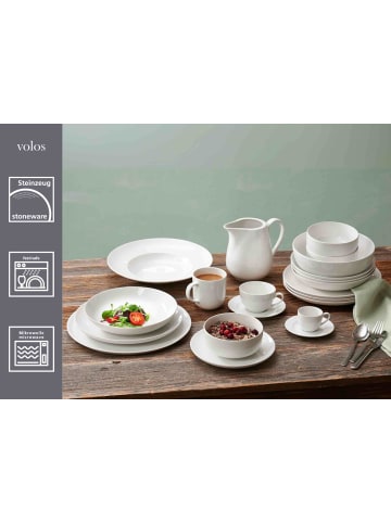 Ritzenhoff & Breker 6er Set Kaffeetassen mit Untertassen Volos 220 ml in weiß