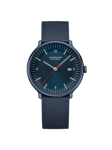Mondaine Herrenuhr Quarz Doppio Blau 41 mm
