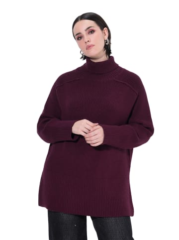 Ulla Popken Pullover in dunkel weinrot