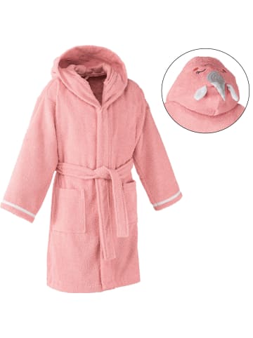 Erwin Müller Frottier Kinder-Bademantel mit Kapuze Einhorn in rosa