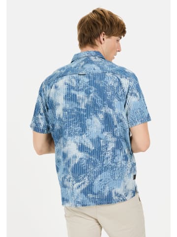 Camel Active Kurzarmhemd mit Allover-Print in Blau
