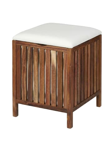relaxdays Wäschekorb in Braun/ Weiß – 50 l