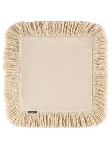 Pureday Jacquard-Kissenhülle mit Fransen Zoe, Beige