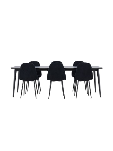 ebuy24 Essgruppe Ellis (7-teilig) Schwarz 85 x 230 cm