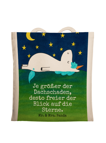 Mr. & Mrs. Panda Tragetasche Einhorn Sternenhimmel Design mit Sp... in Weiß