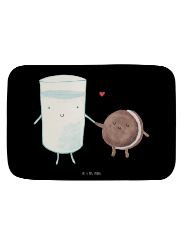 Mr. & Mrs. Panda Badeteppich Milch Keks ohne Spruch in Schwarz