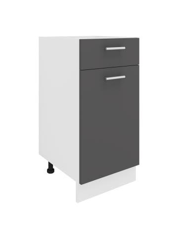 VCM  Küchenschrank B 40 cm Unterschrank Schublade Esilo in Weiß / Anthrazit