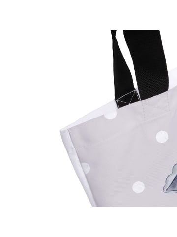 Mr. & Mrs. Panda Tote Bag Axolotl Schwimmen mit Spruch in Grau Pastell