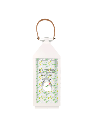 Mr. & Mrs. Panda Outdoor Laterne Chinchilla Blume mit Spruch in Transparent
