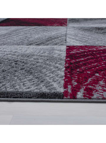 KADIMA DESIGN Teppich Kurzflor Waschbar Karo INN Strapazierfähig OEKO-TEX in Rot
