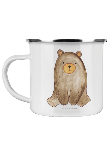 Mr. & Mrs. Panda Tasse Camping Bär sitzend ohne Spruch in Weiß
