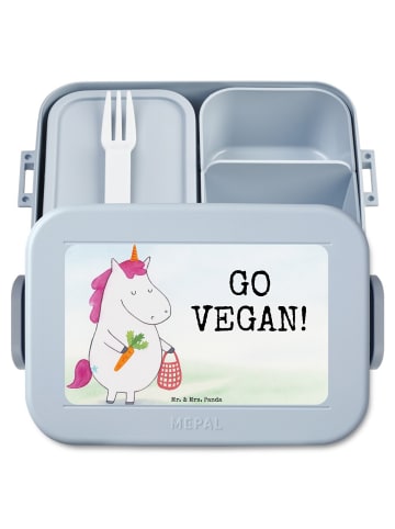 Mr. & Mrs. Panda MEPAL Bentobox Einhorn Vegan Design mit Spruch in Blau Pastell