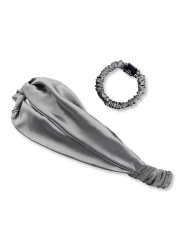Ailoria SOYEUX & DOUX Set Headband und Scrunchie S aus Seide in grau
