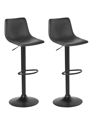 Beliani 2er-Set Drehhocker LEBRIJA in Schwarz
