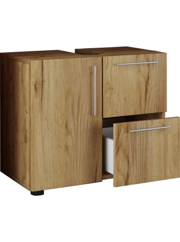 VCM Holz Badmöbel Badunterschrank Flandu Schublade in Honig-Eiche