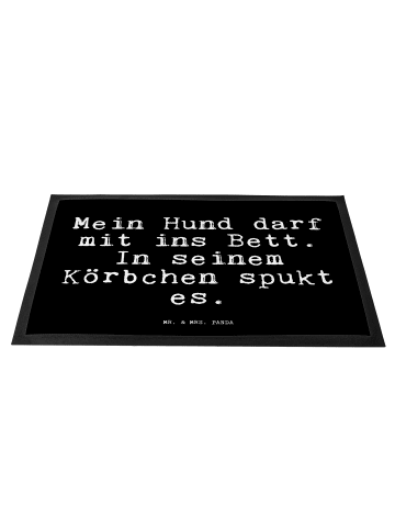 Mr. & Mrs. Panda Schmutzmatte Mein Hund darf mit... mit Spruch in Schwarz