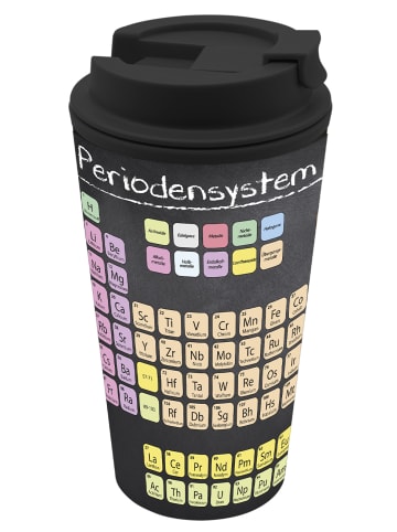 Geda Labels Coffee to go Becher Periodensystem  in Schwarz - 400 ml