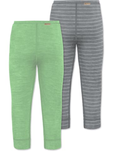 Normani Outdoor Sports 2er Pack Baby Merino Hose Tutira in Grün/Grau