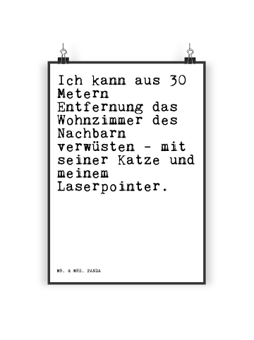 Mr. & Mrs. Panda Plakat Ich kann aus 30... mit Spruch in Weiß
