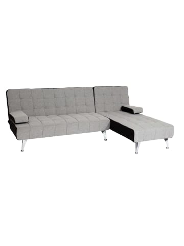 MCW Schlafsofa K22 Liegefläche links/rechts, Stoff/Textil hellgrau, schwarz