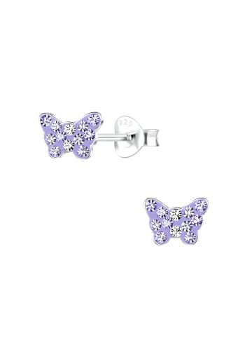 Alexander York Ohrringe, Ohrstecker SCHMETTERLING lila in 925 Sterling Silber, 2-tlg. in pink