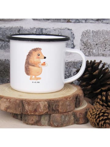 Mr. & Mrs. Panda Emaille Becher Igel Kuchenstück ohne Spruch in Weiß