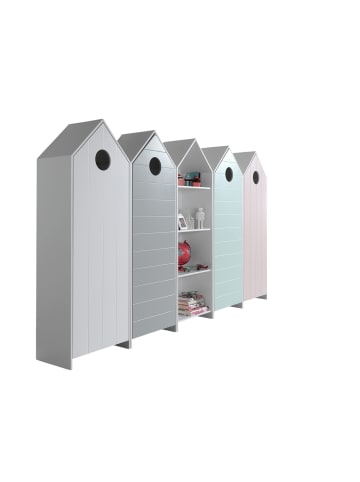 58 aufm Kessel REGALSCHRANK Set Kania 288x37x171 MDF+Holzwerkstoff Weiß /Bunt