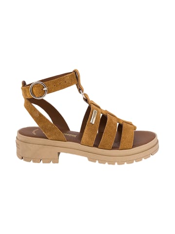 Les Tropéziennes par M Belarbi Flache Sandalen aus Tobosued-Leder Gelb