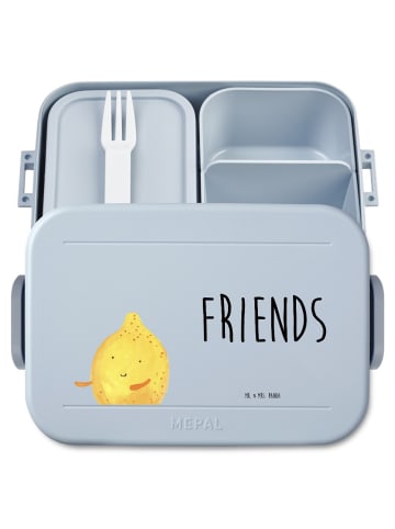 Mr. & Mrs. Panda Bento Box Beste Freunde Zitrone Motiv mit Spruch in Blau Pastell