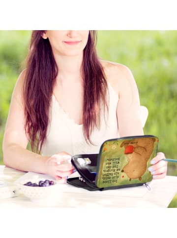 Mr. & Mrs. Panda Federtasche Bär Morgenkaffee Design mit Spruch in Weiß