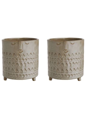 Butlers Blumentopf ETHNO 2er-Set in Braun