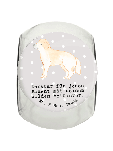 Mr. & Mrs. Panda Snackdose Golden Retriever Moment mit Spruch in Grau Pastell