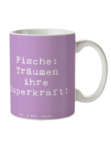 Mr. & Mrs. Panda Tasse Spruch Fische Kraft mit Spruch in Lavendeltraum