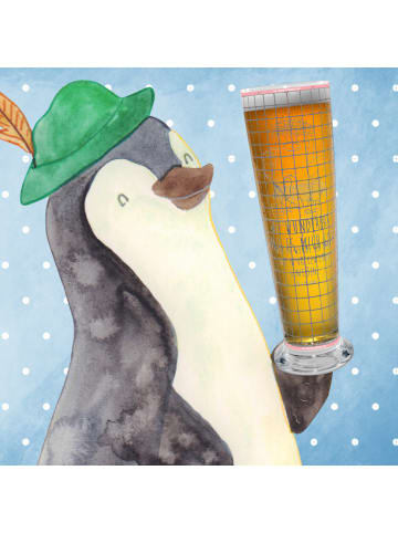 Mr. & Mrs. Panda Trinkglas Pinguin Angelboot mit Spruch in Transparent