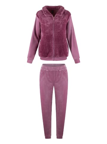 Linga Dore velvet homewear Set Fluffy in Heather rose