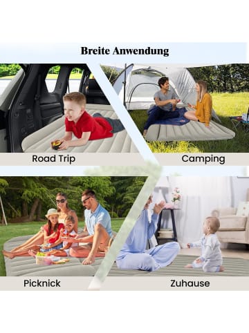 COSTWAY 190 x 130 cm SUV Luftmatratze doppelseitig in Grau