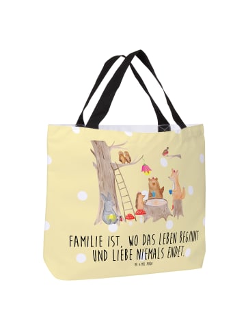 Mr. & Mrs. Panda Shopper Waldtiere Picknick mit Spruch in Gelb Pastell