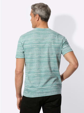 Sieh an! Kurzarm-Shirt in jade-ecru-bedruckt