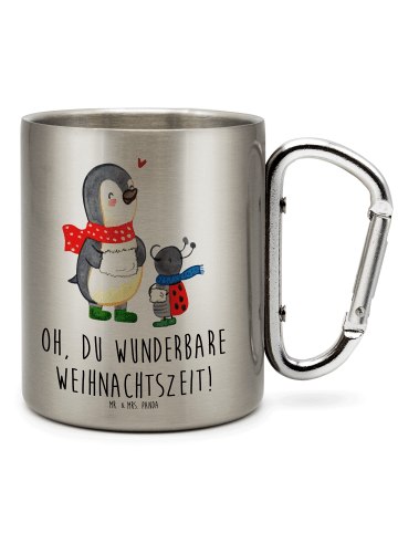 Mr. & Mrs. Panda Becher Smörle Winterzeit mit Spruch in Silber