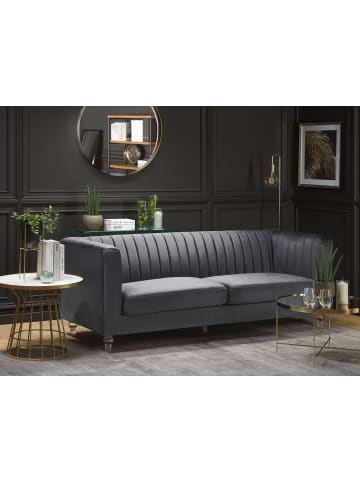 Beliani 3-Sitzer Sofa ARVIKA in Grau/Transparent - (W) 204 x (H) 75 x (L) 78 cm