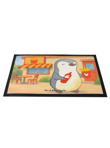 Mr. & Mrs. Panda Fußabtreter Pinguin Pommes Design ohne Spruch in Weiß