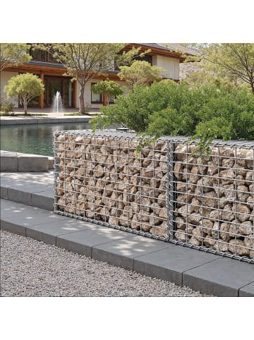 SONGMICS Gabionen Patya in Silbern - (B)100 x (H)50 x (T)30 cm
