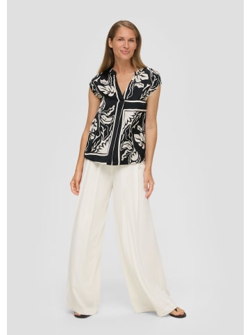 s.Oliver BLACK LABEL Bluse kurzarm in Mehrfarbig-schwarz