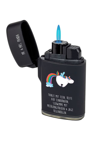 Mr. & Mrs. Panda sturmfeuerzeug Einhorn Fliegendes Pferd mit Spruch in Schwarz