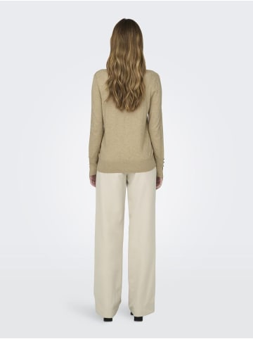 JACQUELINE de YONG Strickpullover Rundhals Knopfdetails Knit Fit in Beige